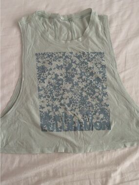 lululemon athletica Mint Green Floral Graphic Tank